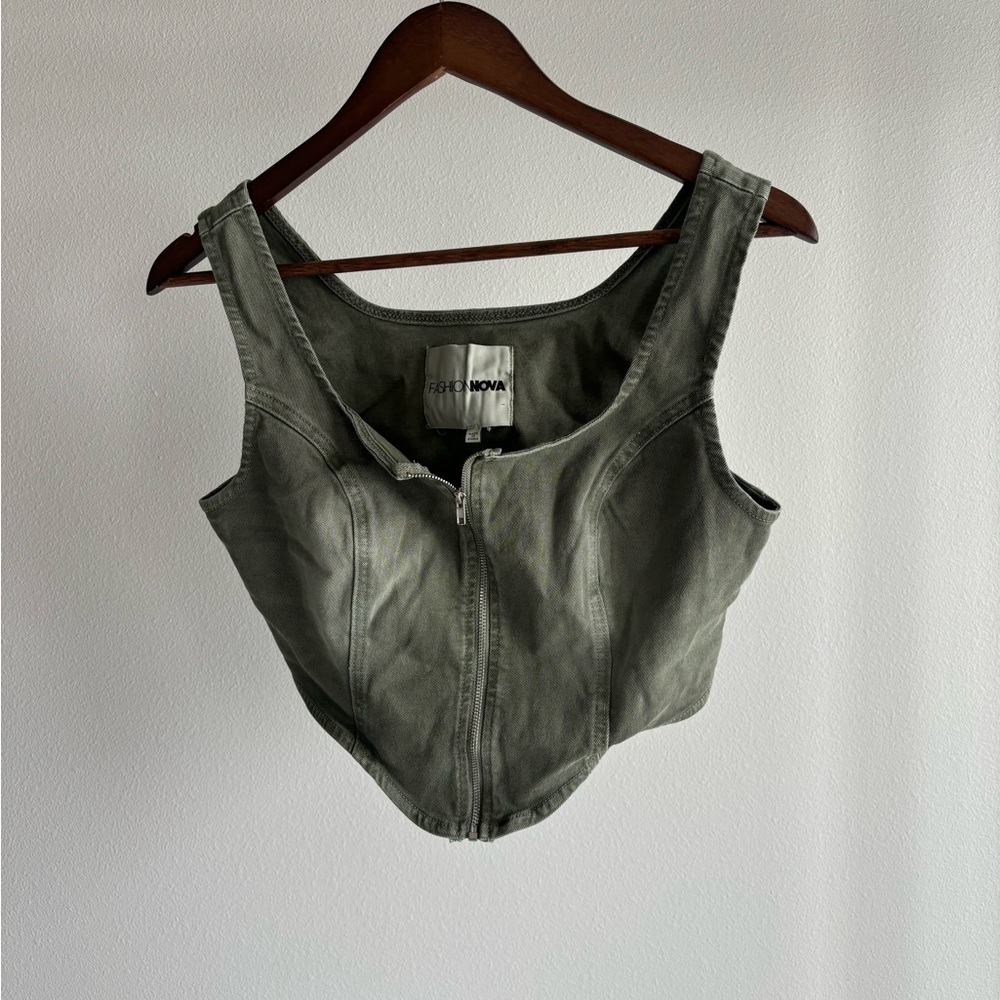 Fashion Nova Olive Green Women's Top